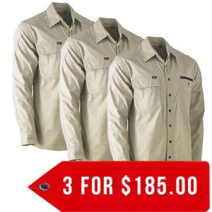 Bisley Flex & Move Utility Work Shirt - Long Sleeve-3 Pack-(BS6144-1)